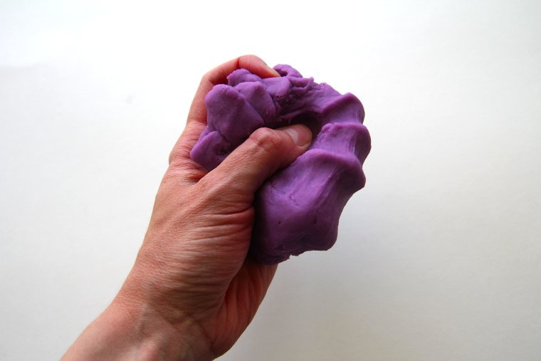 kneading play dough