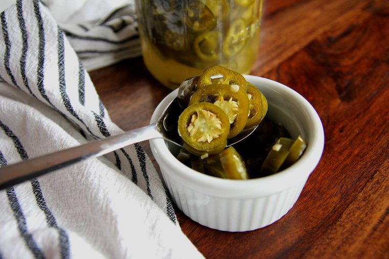 spoonful of fermented jalapenos