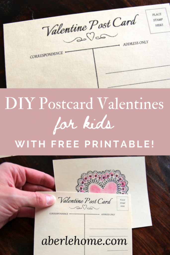 DIY Vintage Postcard Valentines for Kids - Aberle Home