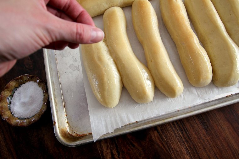 sprinkle with coarse salt and garlic powder to taste