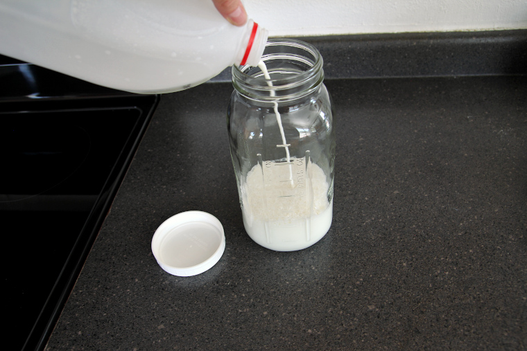 pouring in milk