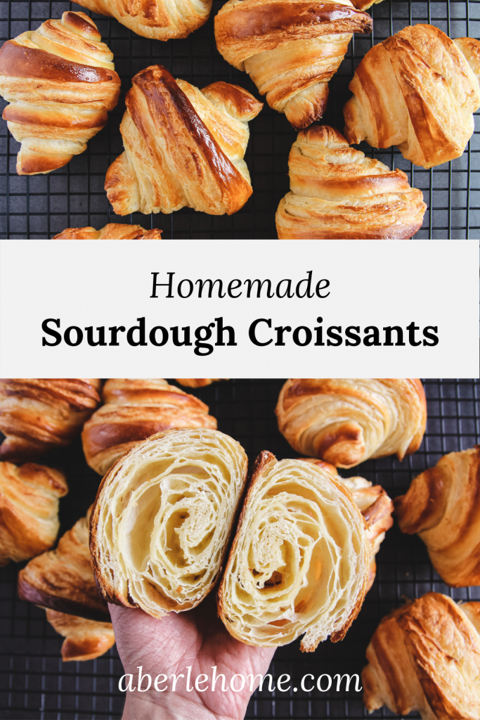 homemade sourdough croissants pinterest image