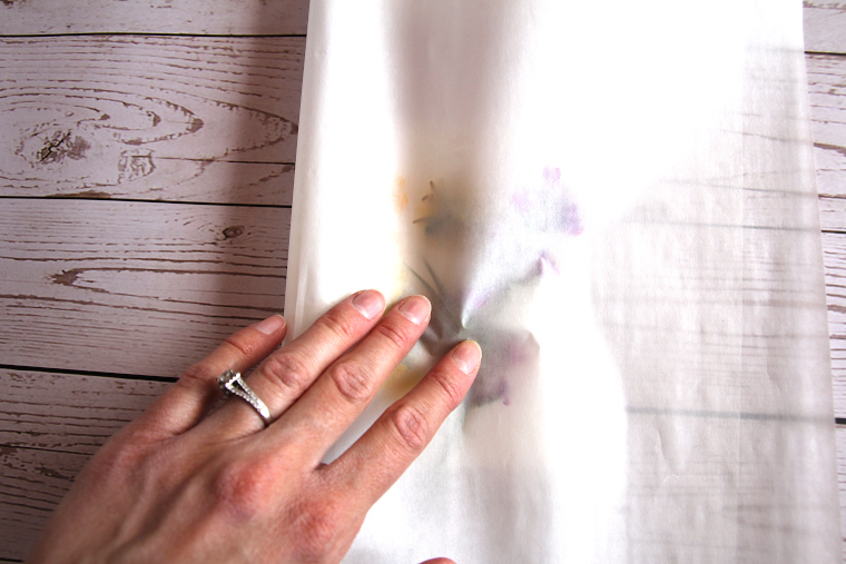 parchment paper on top of flowers