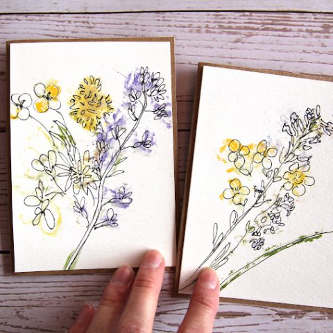 easy nature craft: hammered flower greeting cards