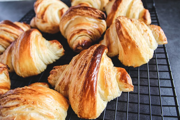 croissants on a cooling rack