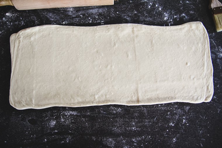 rolled dough ready for the second fold