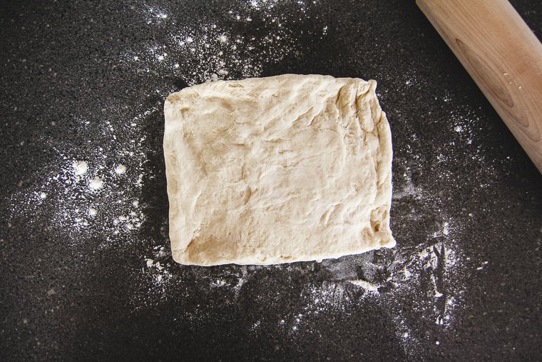 forming the chilled dough into a rectangle