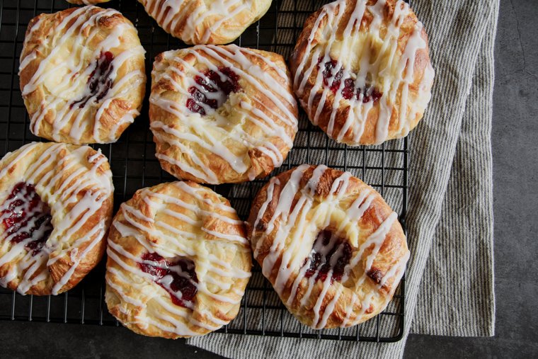 sourdough danishes on a cooling rack