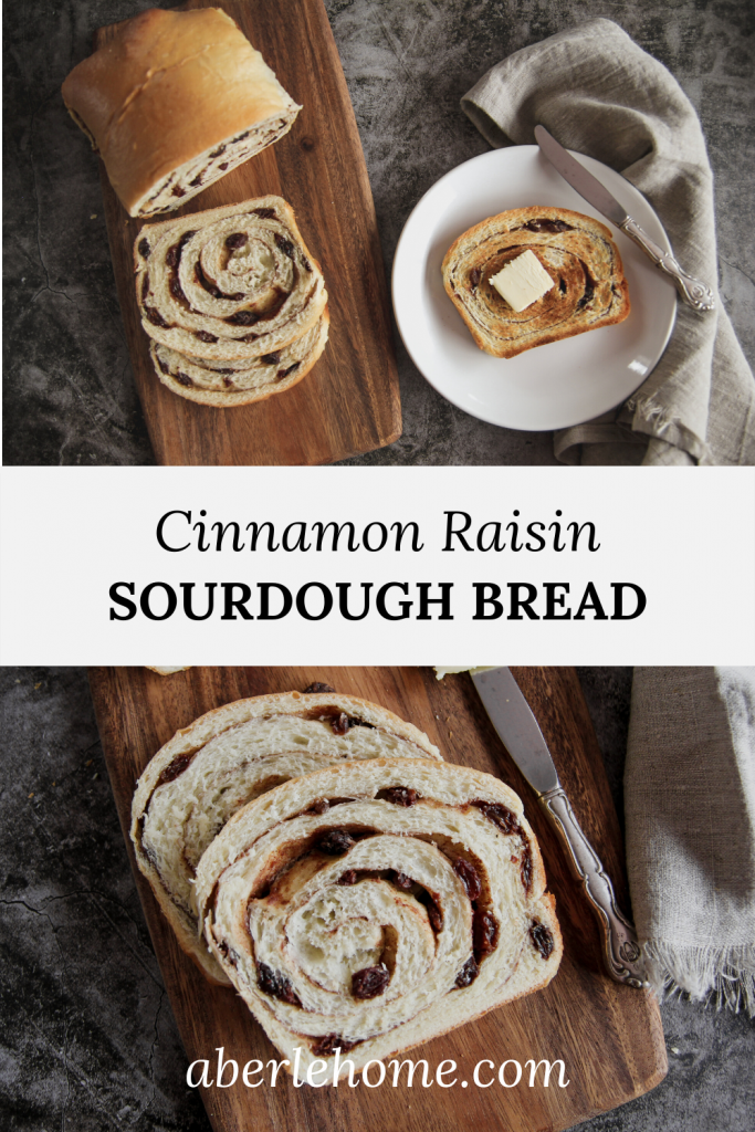 sourdough cinnamon raisin bread Pinterest image