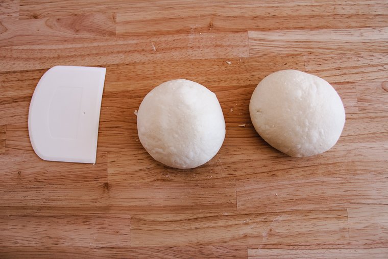 pizza dough after shaping into tight balls