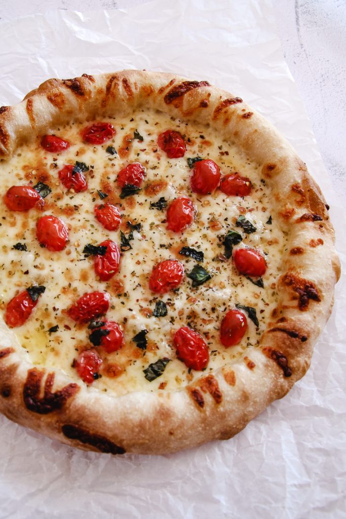 sourdough pizza close up
