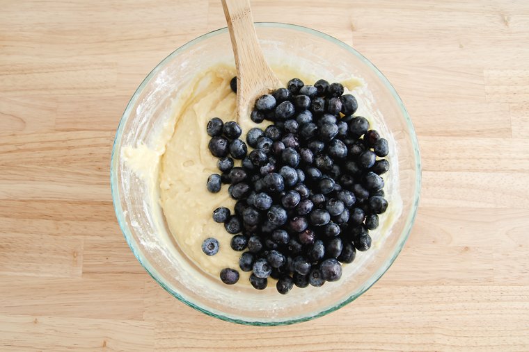 the muffin batter before incorporating the fresh blueberries