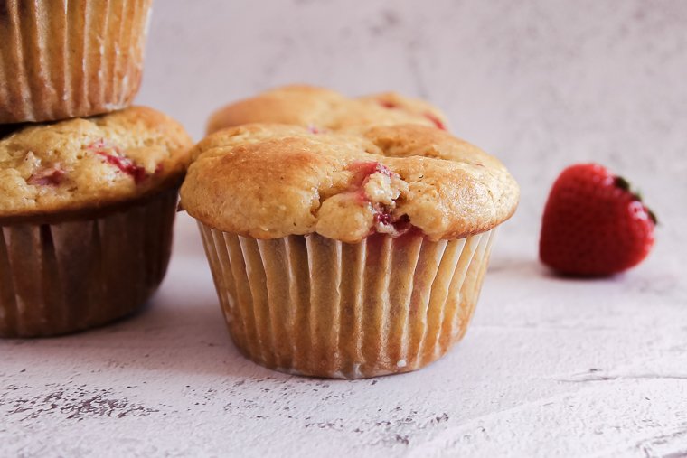 strawberry whole wheat and millet muffins