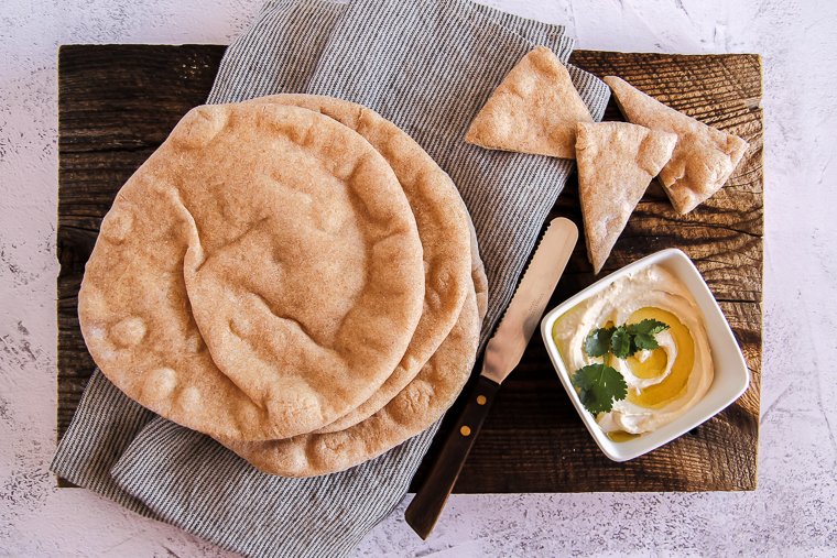 whole wheat sourdough pita bread