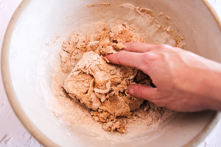mixing the dough