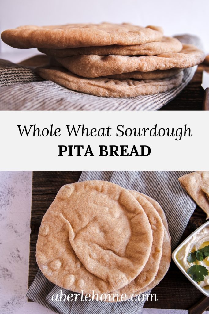 whole wheat sourdough pita bread pinterest image