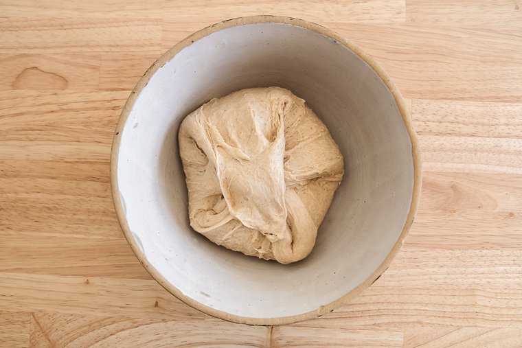 dough after the sets of stretch-and-folds