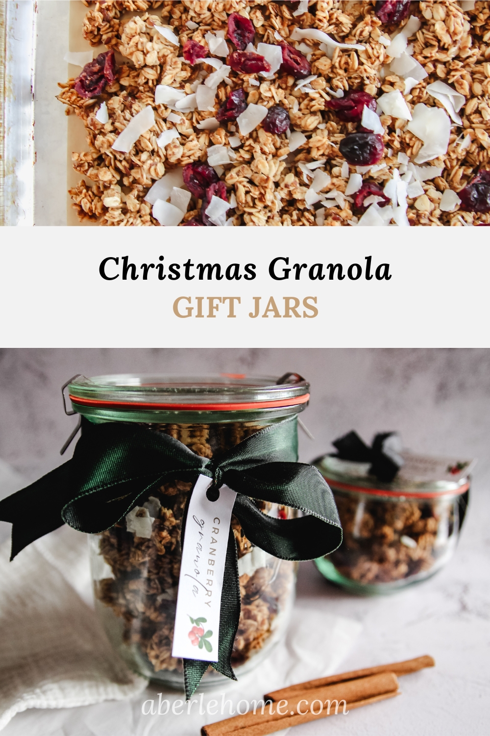 Christmas Granola Gift Jars Aberle Home
