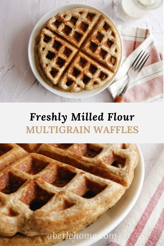 freshly milled flour multigrain waffles recipe pinterest image