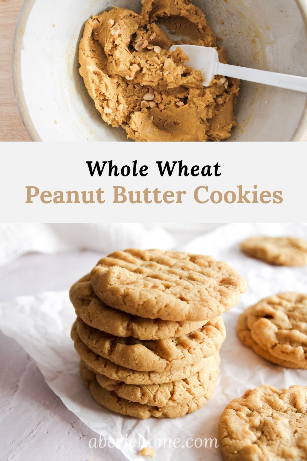 whole wheat peanut butter cookies pin image