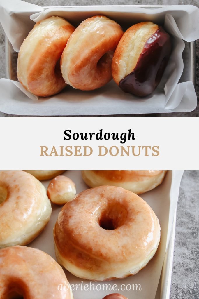 raised sourdough donuts pinterest image