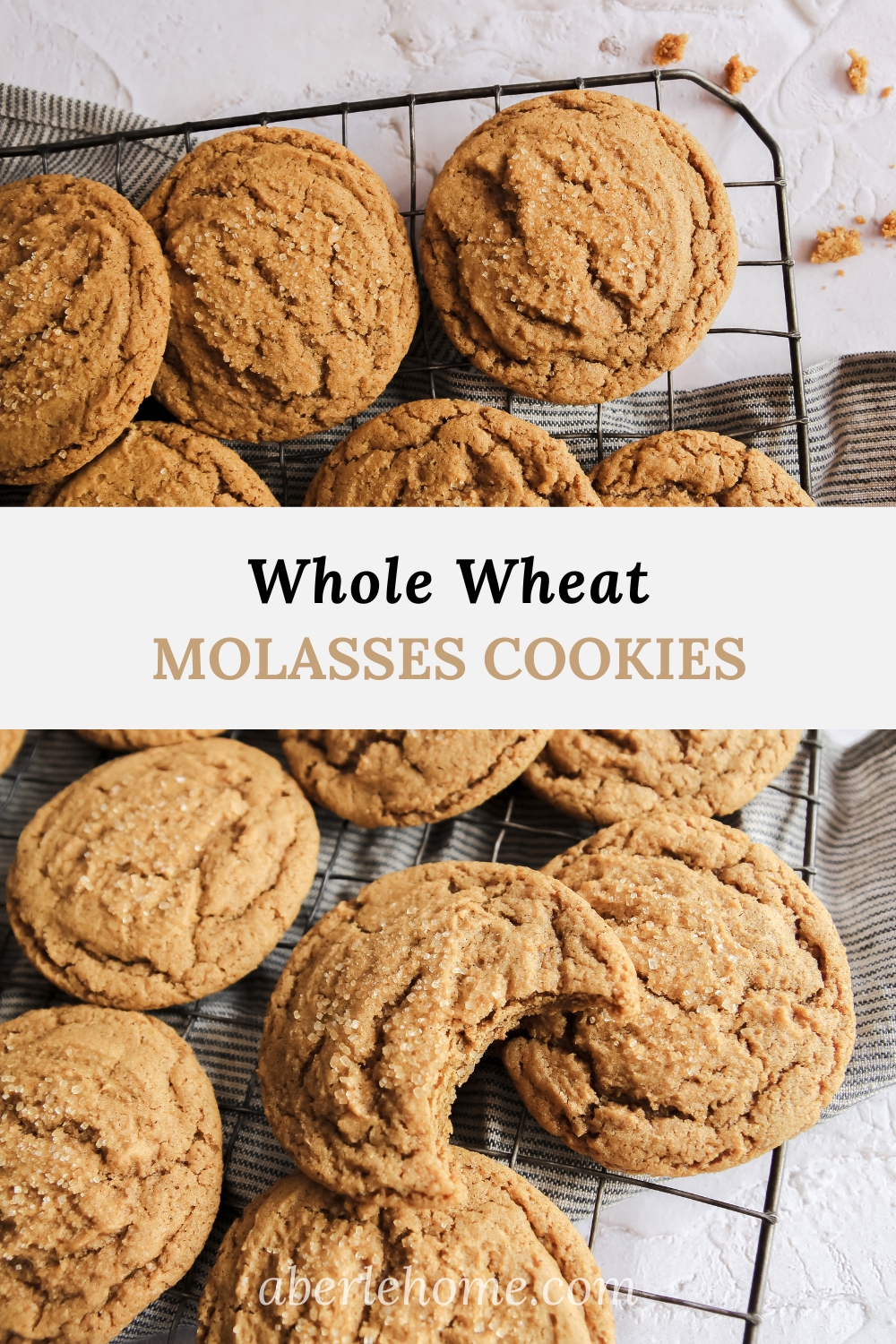 whole wheat molasses cookies pinterest image