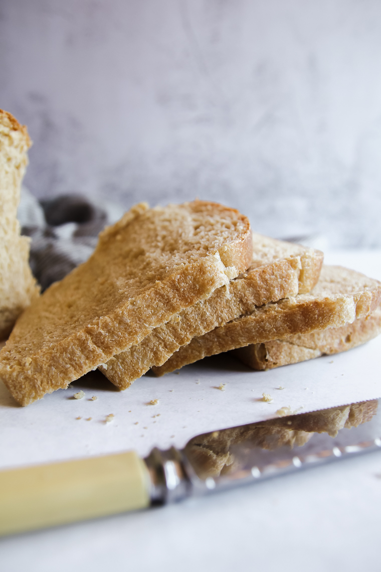 slices of fresh milled sandwich bread