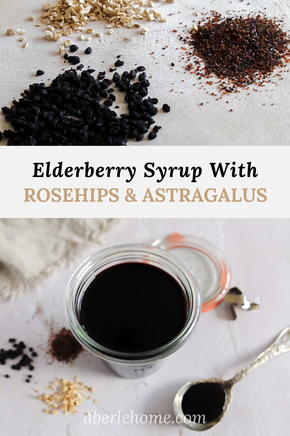 elderberry syrup with rosehips and astragalus pin image