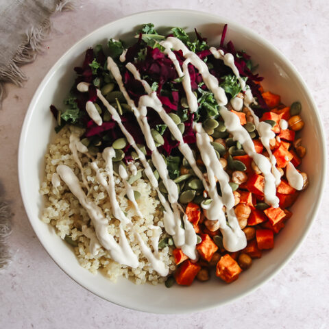 tahini quinoa bowl recipe