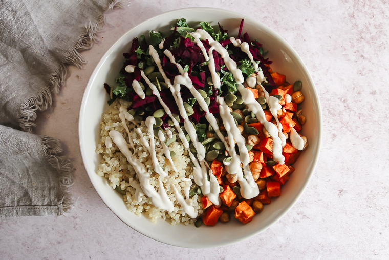 tahini quinoa bowl recipe