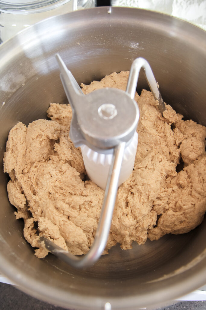 Mixed flour and water before 2-hour autolyse
