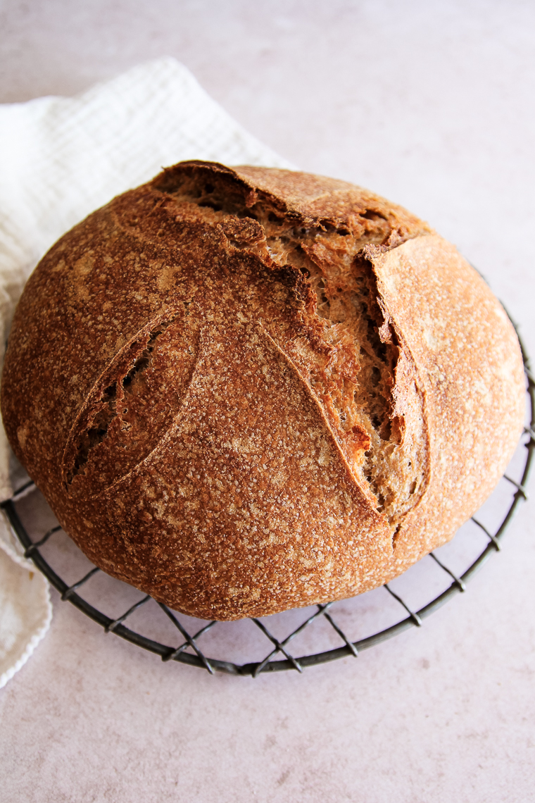 Recipe baked into a round loaf (boule)